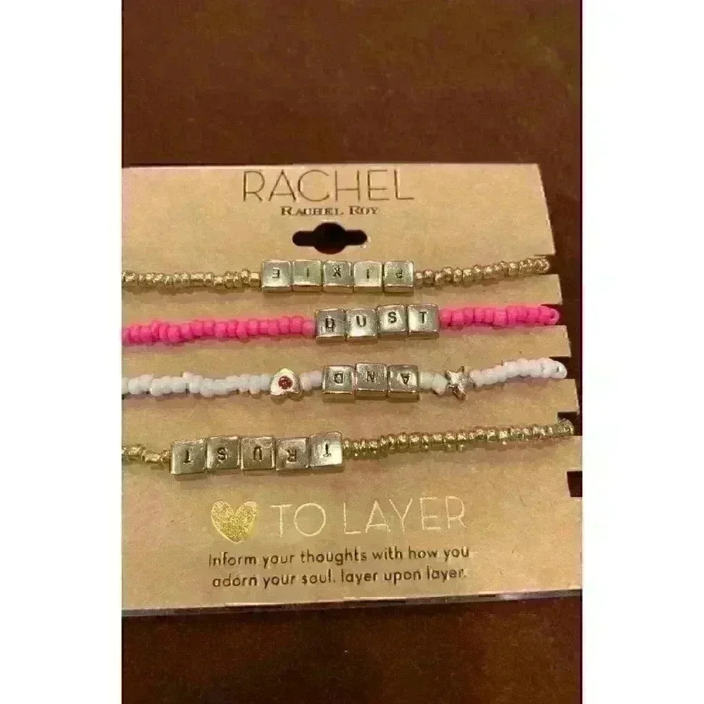 Rachel Roy set of four stretch beaded bracelets